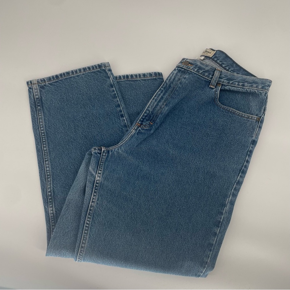 Vintage L.L. Bean 80s 90s High Rise Mom Jeans Relaxed Fit Light Wash - Picture 2 of 7